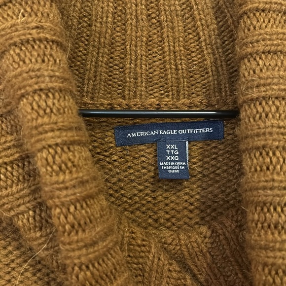 American Eagle Brown Textured Turtleneck Knit Sweater Size XXL - Picture 4 of 11